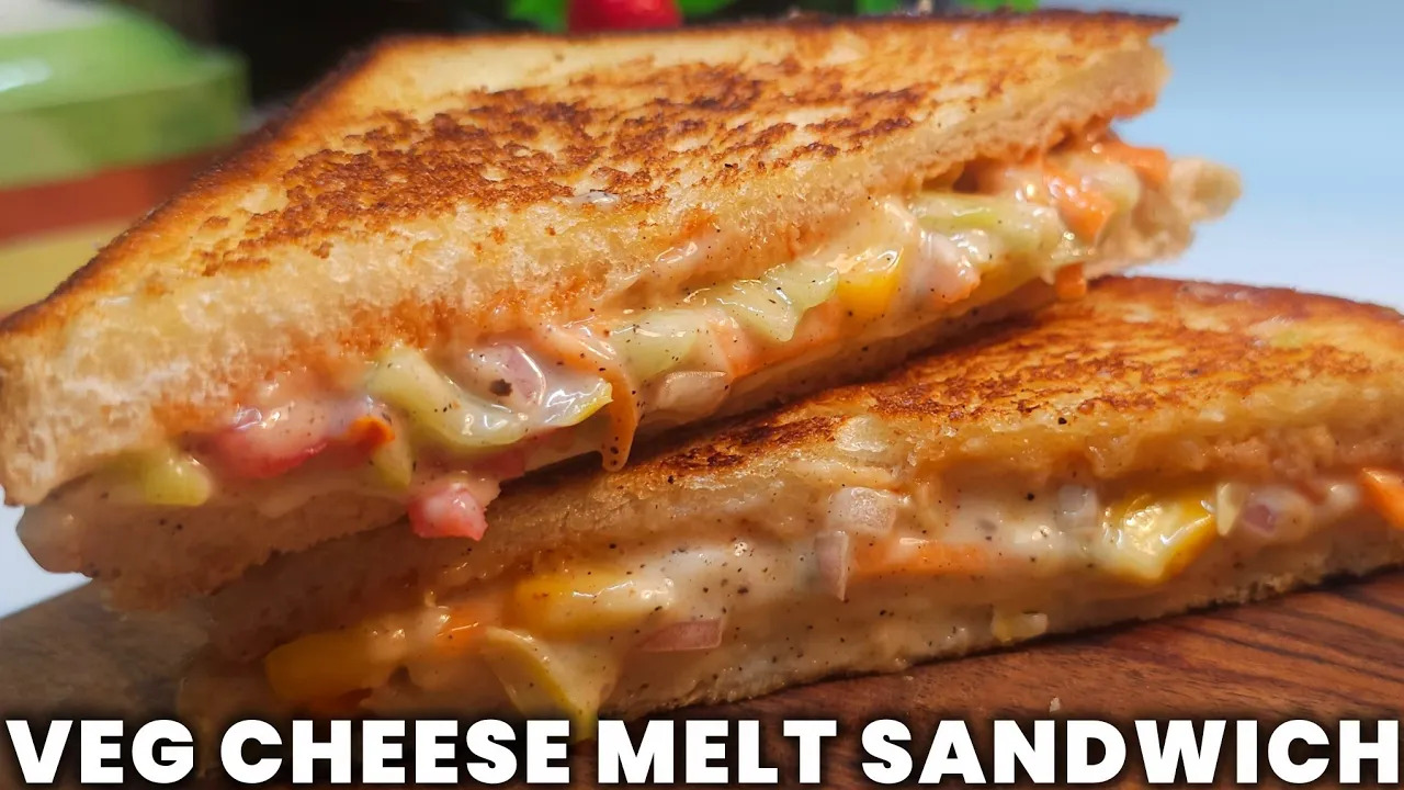 Veg Cheese Melt Sandwich Recipe | Easy Cheesy Veg Sandwich | Cook with Judy and Flo