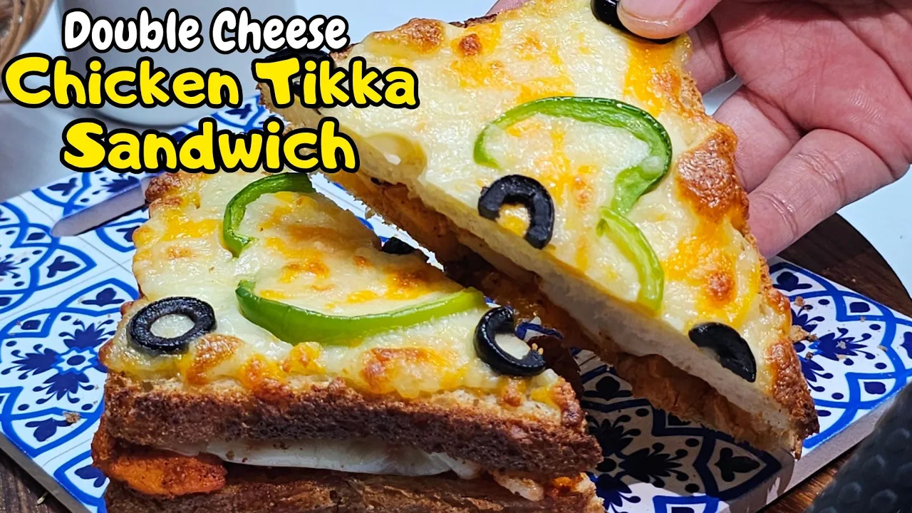 Double Cheese Chicken Tikka Sandwich | Chicken Tikka Sandwich | Cook with Judy and Flo
