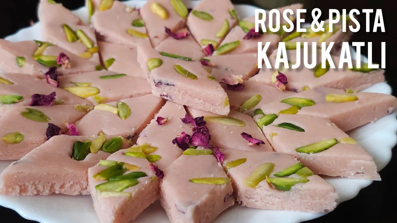 Rose and Pista Kaju Katli | Festive Rose Kaju Katli Recipe | Cook with Judy and Flo