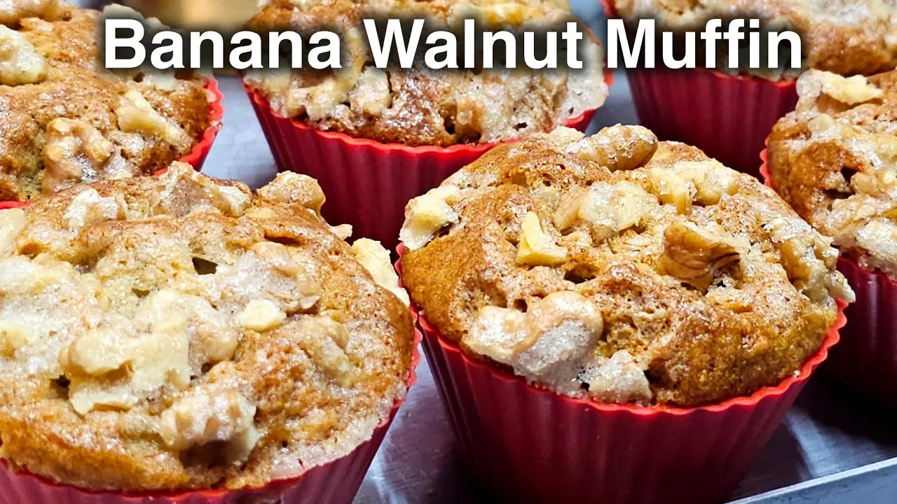 Banana Walnut Muffins | Banana Walnut Cup Cakes | Recipe By Cook with Judy and Flo