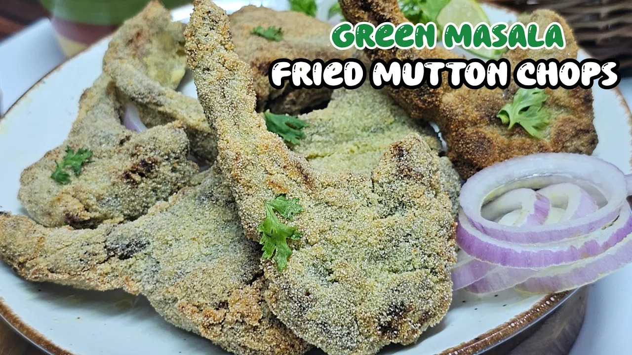 Crispy Fried Mutton Chops Recipe | Fried Mutton Chops in Green Masala | Cook with Judy and Flo