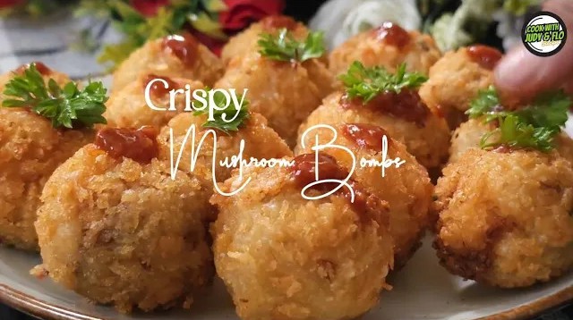 Crispy Mushroom Bombs | Crispy Stuffed Mushrooms | Cook with Judy and Flo
