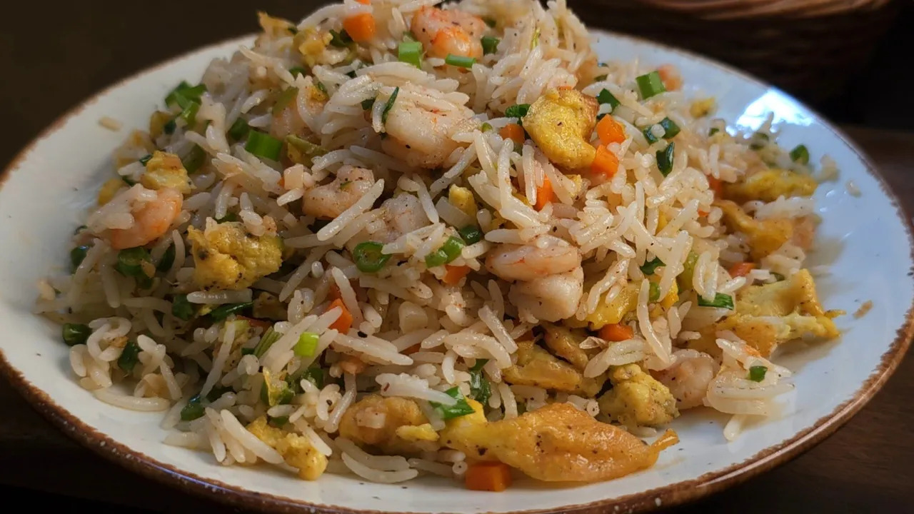 Restaurant Style Egg and Prawn Fried Rice Recipe | Better Than Takeout