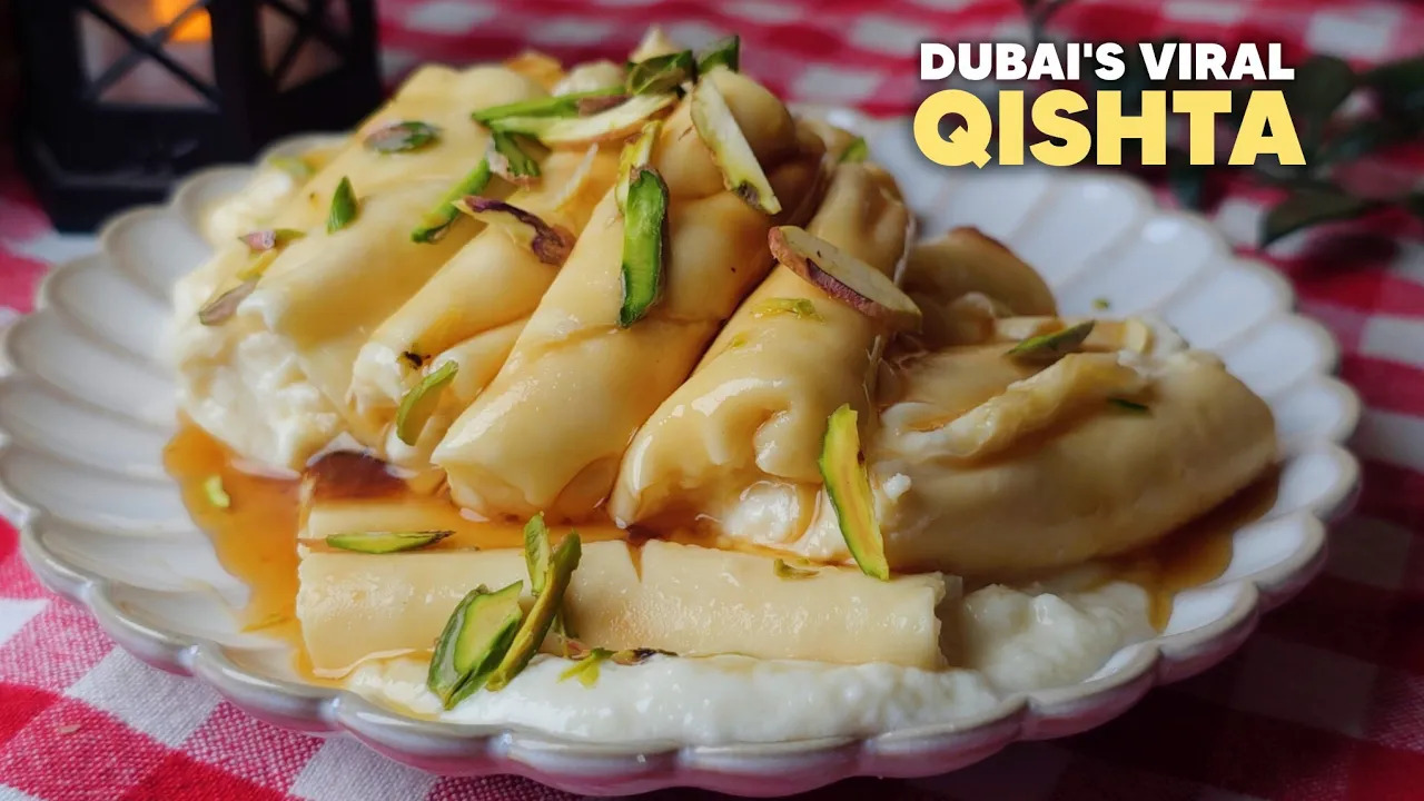 Dubai Viral Qishta Recipe | Creamy Middle Eastern Dessert | Easy Qishta Recipe
