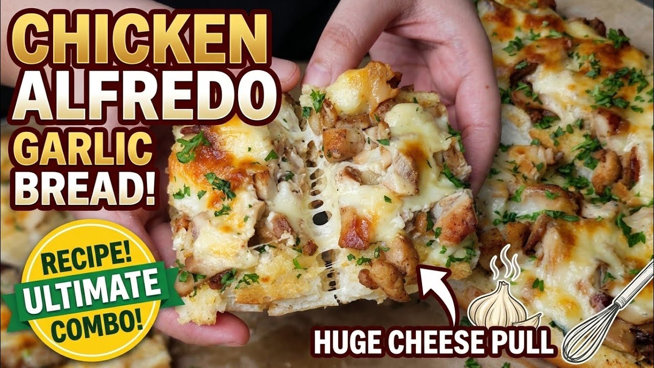 Chicken Alfredo Garlic Bread | Creamy, Cheesy & Easy Recipe