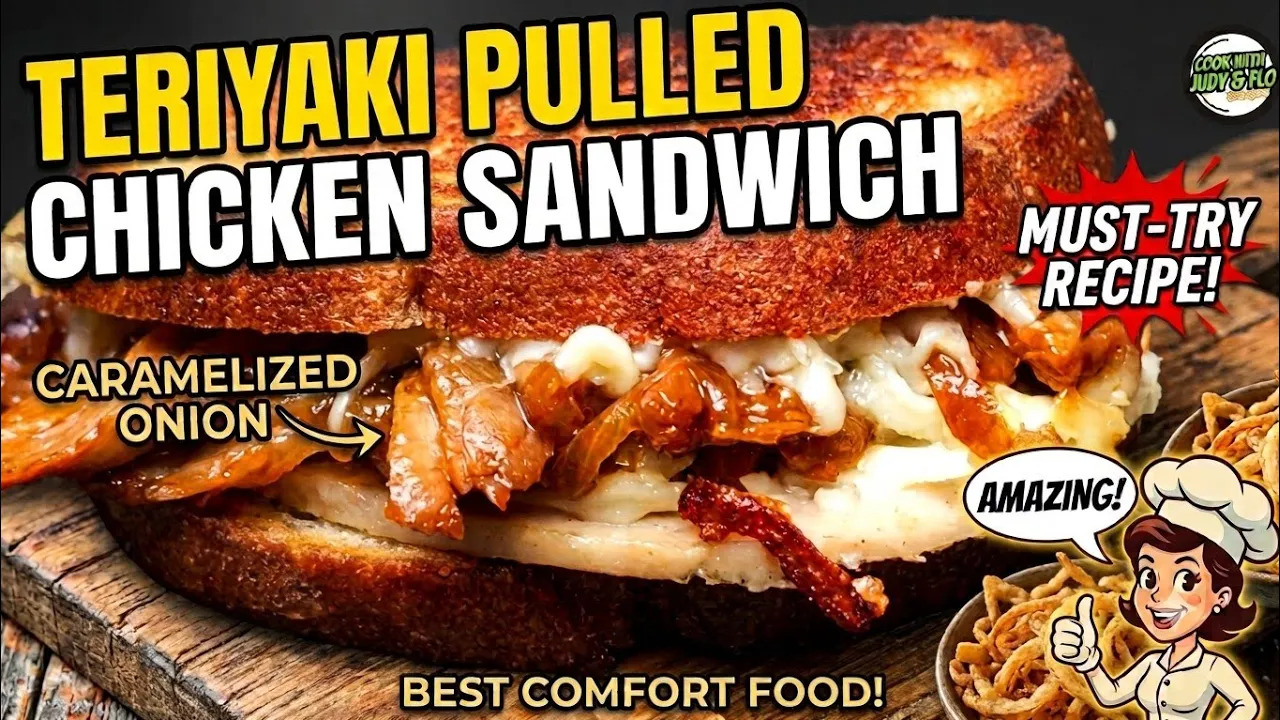 Teriyaki Pulled Chicken Sandwich | Juicy, Easy & Flavorful Chicken Sandwich Recipe